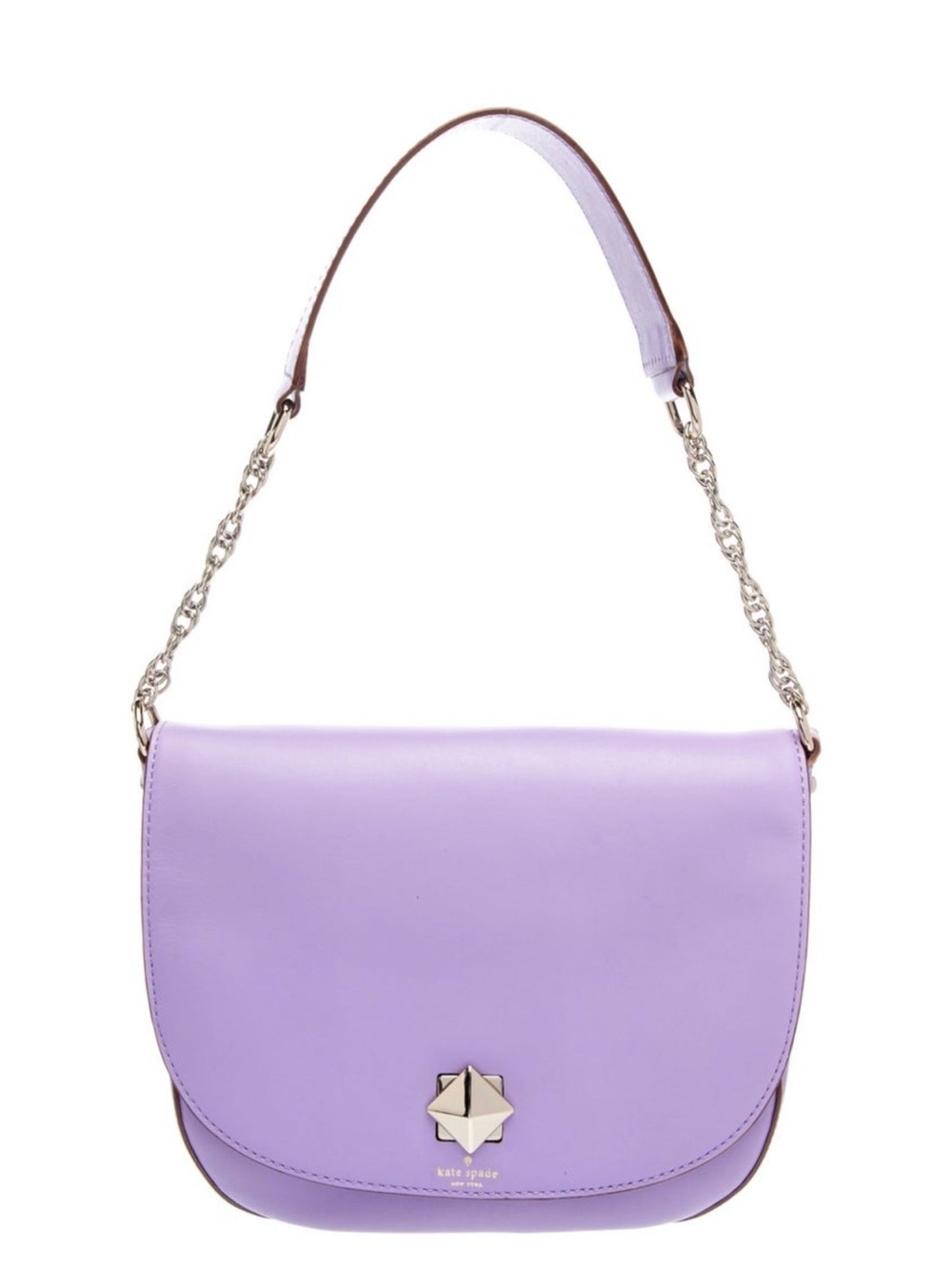 Like New Kate Spade Lilac Leather Shoulder Bag with Gold Chain Strap & Dustbag